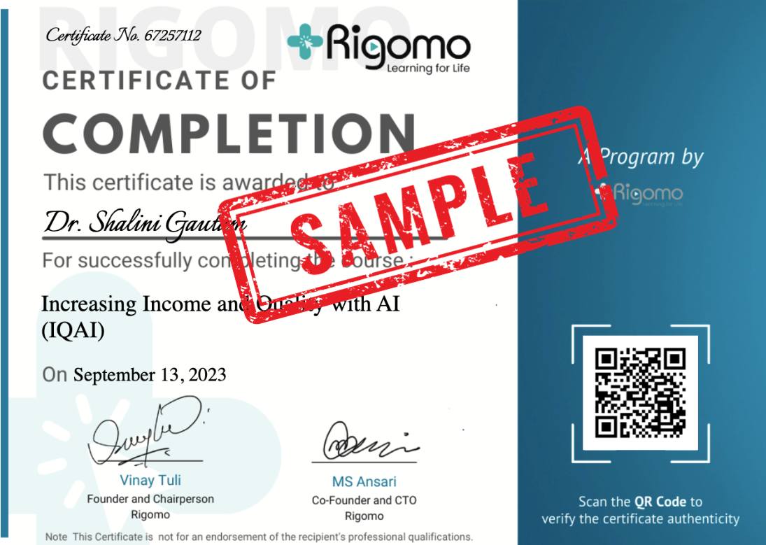 Sample Certificate